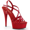 DELIGHT-613 Sandalette Plateauschuhe Rot | Pleaser