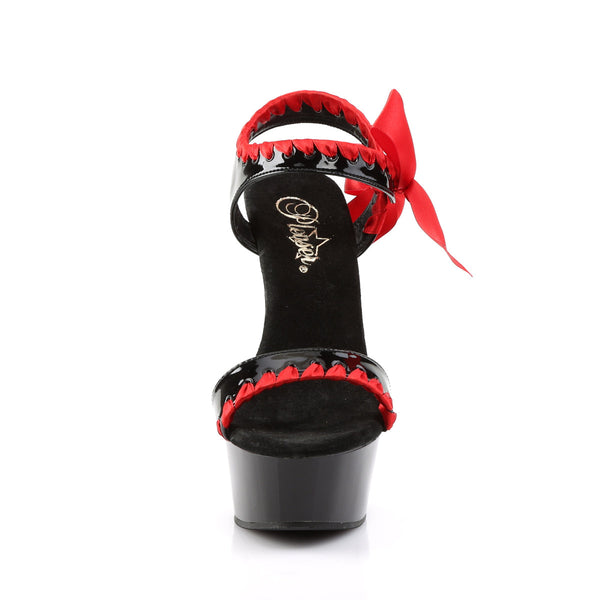 DELIGHT-615 Plateau Sandaletten Rot/Schwarz von Pleaser – Ansicht 2
