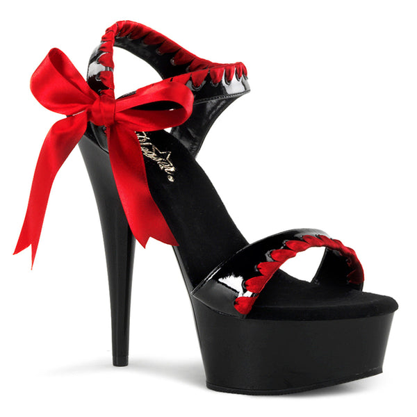 DELIGHT-615 Plateau Sandaletten Rot/Schwarz von Pleaser