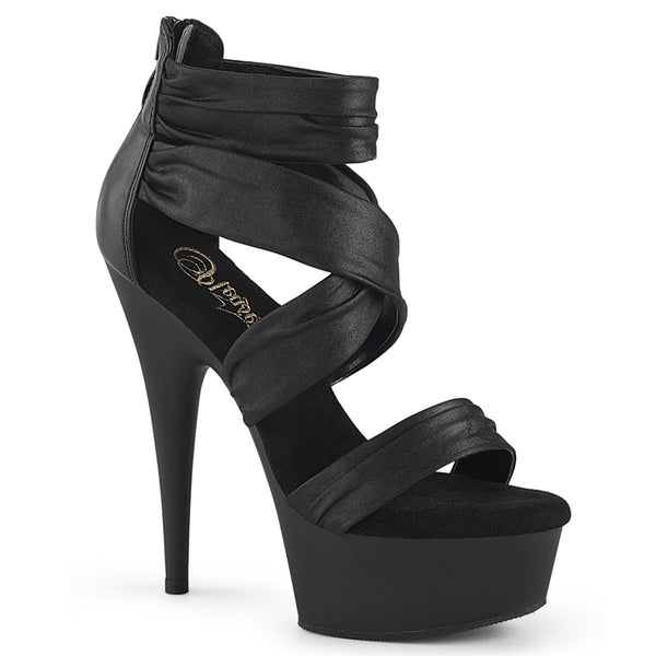 DELIGHT-620 - Plateau High Heel Sandaletten - Schwarz Matt von Pleaser
