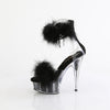 DELIGHT-624F - Plateau High Heel Sandaletten - Schwarz Plüsch von Pleaser – Ansicht 3