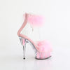 DELIGHT-624F - Plateau High Heel Sandaletten - Pink mit Plüsch von Pleaser – Ansicht 5