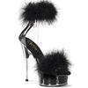 DELIGHT-624F - Plateau High Heel Sandaletten - Schwarz Plüsch von Pleaser