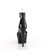 DELIGHT-625 - Plateau High Heel Sandaletten - Schwarz Lack mit Strass von Pleaser – Ansicht 4