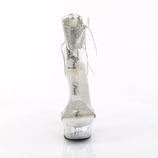 DELIGHT-627RS - Plateau Sandaletten - Transparent mit Strass von Pleaser – Ansicht 2