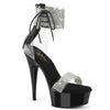 DELIGHT-627RS - Plateau High Heel Sandaletten - Schwarz Lack mit Strass von Pleaser