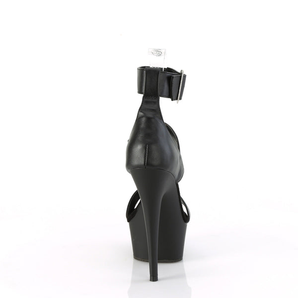 DELIGHT-629 - Plateau High Heel Sandaletten - Schwarz Matt von Pleaser – Ansicht 4