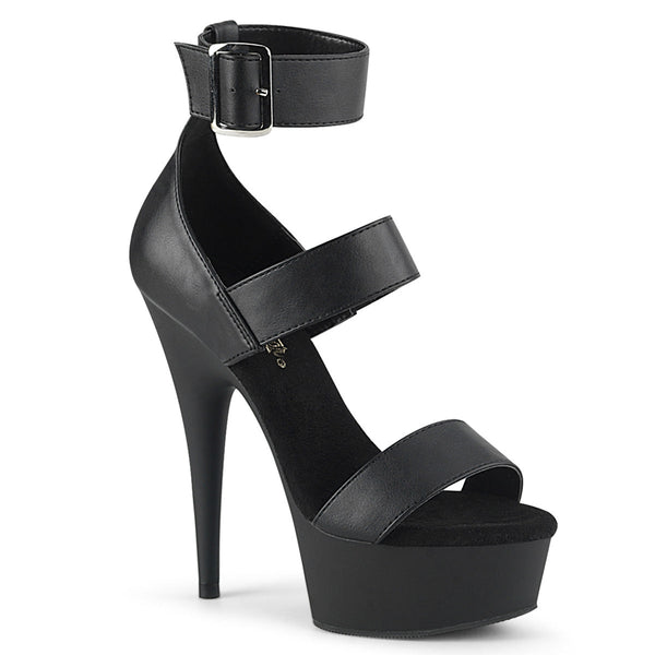 DELIGHT-629 - Plateau High Heel Sandaletten - Schwarz Matt von Pleaser