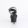 DELIGHT-639 - Plateau High Heel Sandaletten - Schwarz Lack mit Strass von Pleaser – Ansicht 4