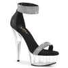 DELIGHT-641 Sandaletten Plateauschuhe Schwarz Glitzer von Pleaser