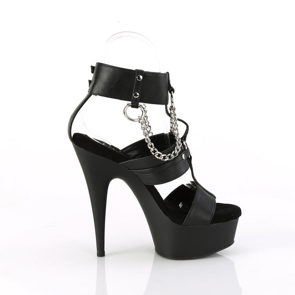 DELIGHT-661 - Plateau High Heel Sandaletten - Schwarz Matt von Pleaser – Ansicht 5
