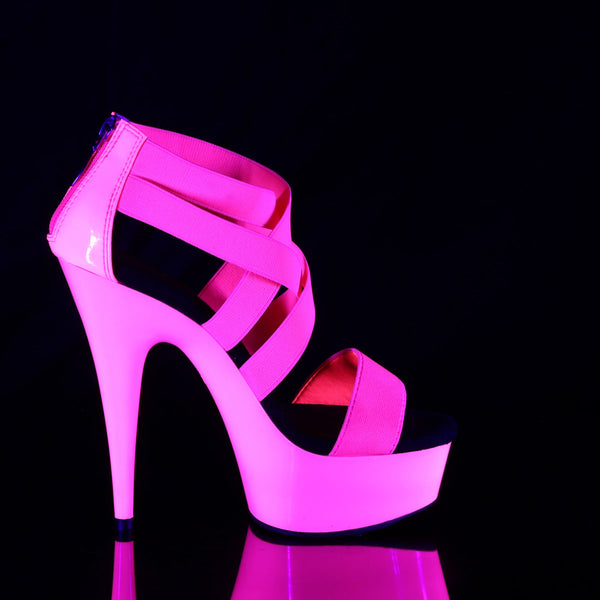 DELIGHT-669UV Plateau Sandaletten Neon Pink UV von Pleaser – Ansicht 5