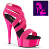 DELIGHT-669UV Plateau Sandaletten Neon Pink UV von Pleaser