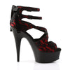 DELIGHT-678LC Plateau Sandaletten - Rot/Schwarz von Pleaser – Ansicht 5