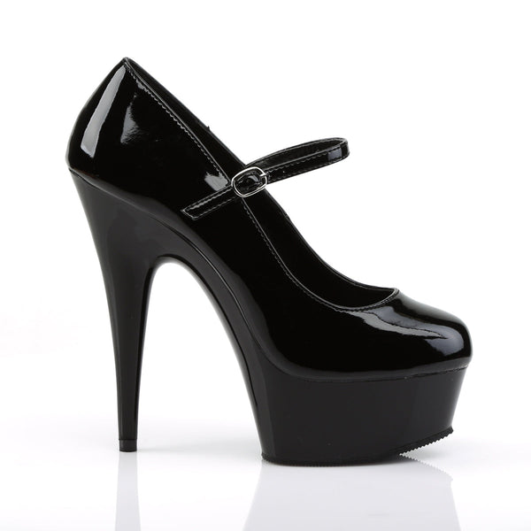 DELIGHT-687 Plateau Pumps Schwarz Lack von Pleaser – Ansicht 5
