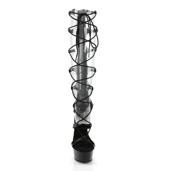 DELIGHT-698 Plateau Sandaletten Schwarz von Pleaser – Ansicht 2