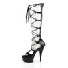 DELIGHT-698 Plateau Sandaletten Schwarz von Pleaser – Ansicht 3