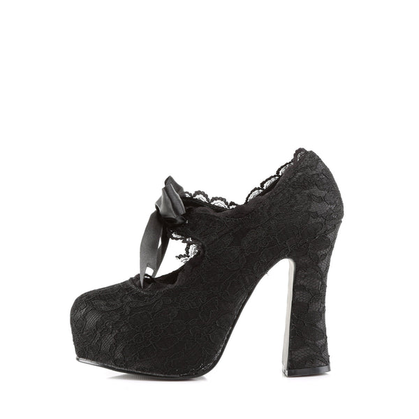 DEMON-11 Plateau High Heel Pumps mit Spitze Schwarz von DemoniaCult – Ansicht 3