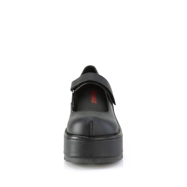 DOLLIE-01 Plateau Schuhe matt schwarz Mary Janes von DemoniaCult – Ansicht 2