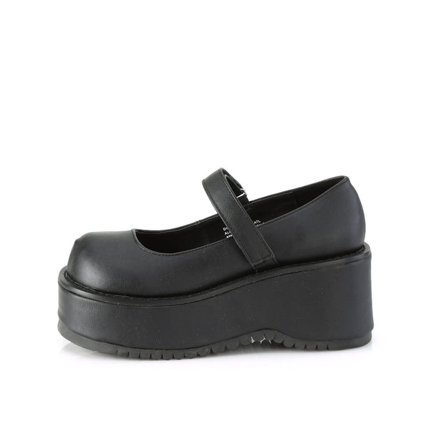 DOLLIE-01 Plateau Schuhe matt schwarz Mary Janes von DemoniaCult – Ansicht 3