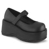 DOLLIE-01 Plateau Schuhe matt schwarz Mary Janes | DemoniaCult