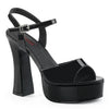 DOLLY-09 Plateau High Heel Sandaletten Schwarz Lack von DemoniaCult