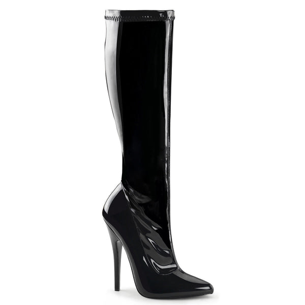 DOMINA-2000 Stiefel Lack Schwarz von Devious