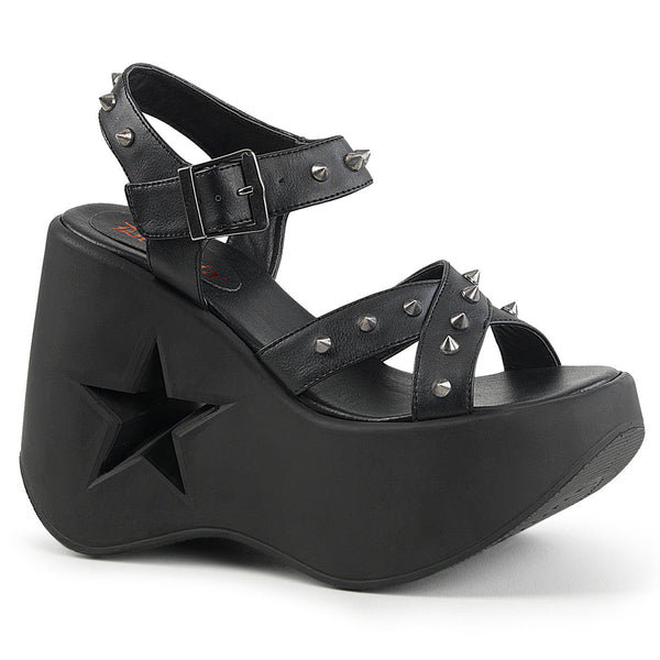 DYNAMITE-02 Plateau Sandaletten Nieten schwarz von DemoniaCult