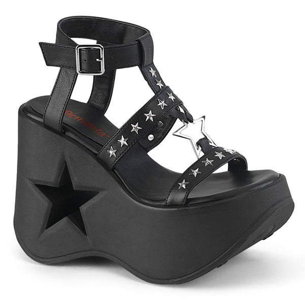 DYNAMITE-12 Plateau Sandale schwarz Stern matt von DemoniaCult