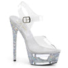 ECLIPSE-608GT Plateau Sandaletten von Silber | Pleaser