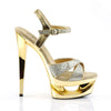 ECLIPSE-619G Plateau Sandaletten - Gold/Glitter von Pleaser – Ansicht 5