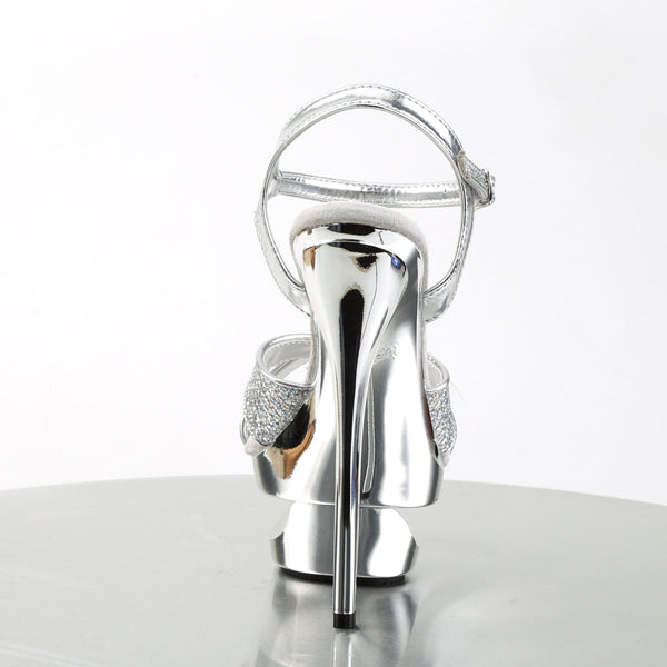 ECLIPSE-619G Plateau Sandaletten Silber/Chrome von Pleaser – Ansicht 4