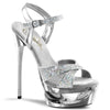 ECLIPSE-619G Plateau Sandaletten Silber/Chrome von Pleaser