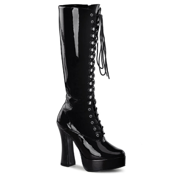 ELECTRA-2020 Plateau Stiefel Schwarz Lack von Pleaser