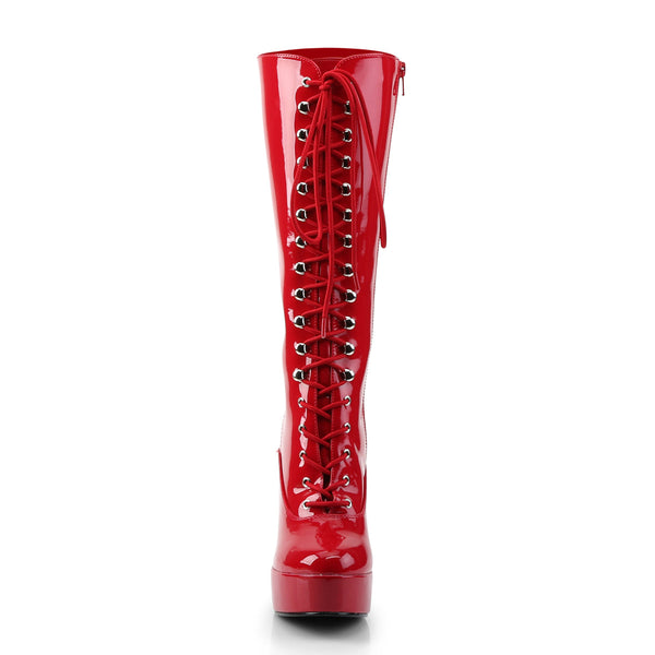ELECTRA-2020 Plateau Stiefel Lack Rot von Pleaser – Ansicht 2