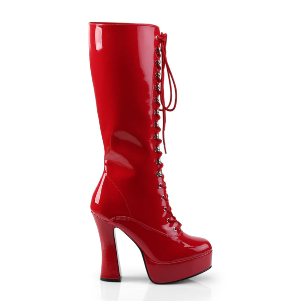 ELECTRA-2020 Plateau Stiefel Lack Rot von Pleaser – Ansicht 5