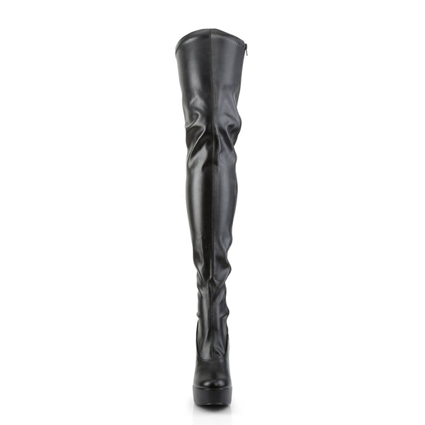 ELECTRA-3000Z Plateau Overknee Stiefel Schwarz Matt von Pleaser – Ansicht 2