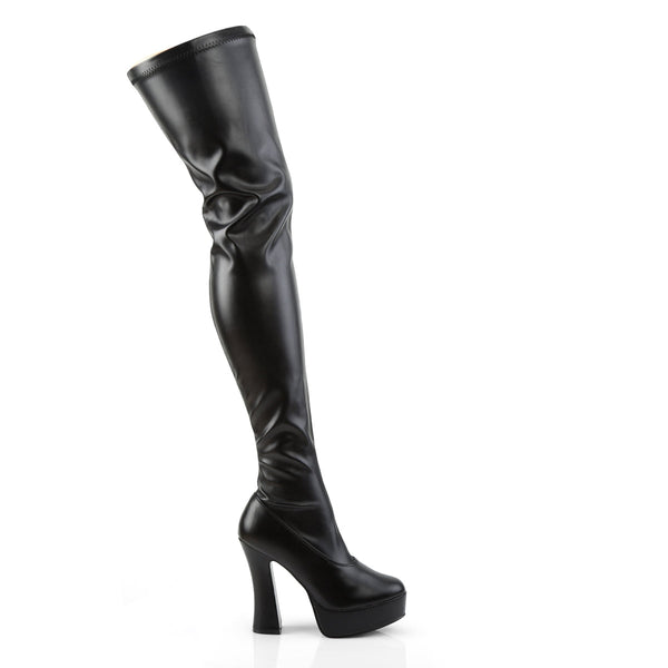 ELECTRA-3000Z Plateau Overknee Stiefel Schwarz Matt von Pleaser
