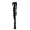 ELECTRA-3000Z Plateau Overknee Stiefel Schwarz Lack von Pleaser – Ansicht 2