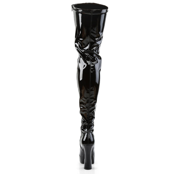 ELECTRA-3000Z Plateau Overknee Stiefel Schwarz Lack von Pleaser – Ansicht 4