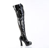 ELECTRA-3023 Plateau Overknee Stiefel Lack Schwarz von Pleaser – Ansicht 5