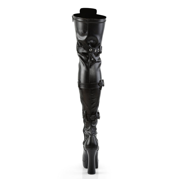 ELECTRA-3028 Plateau Overknee Stiefel Schwarz von Pleaser – Ansicht 4