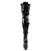 ELECTRA-3028 Plateau Overknee Stiefel Lack Schwarz von Pleaser – Ansicht 4
