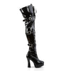 ELECTRA-3028 Plateau Overknee Stiefel Lack Schwarz von Pleaser – Ansicht 5