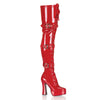 ELECTRA-3028 Plateau Overknee Stiefel Lack Rot von Pleaser