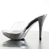 ELEGANT-401 Plateau Pantoletten Silber Glitzer von Fabulicious – Ansicht 3