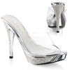 ELEGANT-401 Plateau Pantoletten Silber Glitzer von Fabulicious