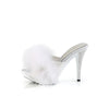 ELEGANT-401F Plateau Pantoletten mit Plüsch und Glitzer - Weiß von Fabulicious – Ansicht 3