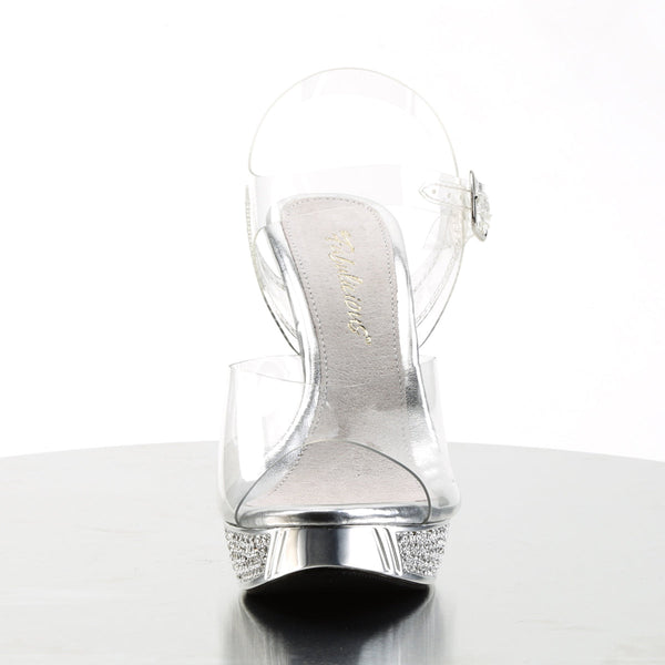 ELEGANT-408 Plateau Sandaletten Silber Glitzer von Fabulicious – Ansicht 2