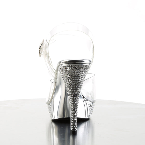 ELEGANT-408 Plateau Sandaletten Silber Glitzer von Fabulicious – Ansicht 4